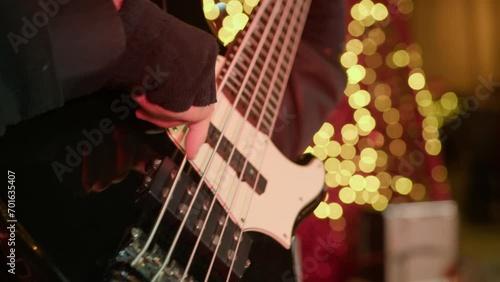 Guitarist plays music at a popular festival in Calabria photo