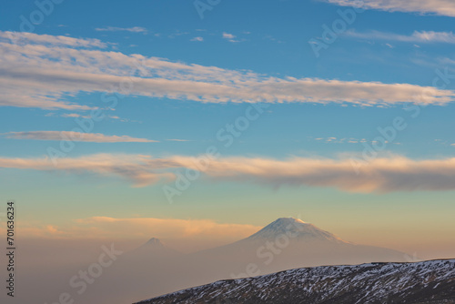 Sunset in the Ararat mountains