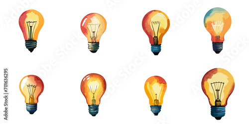 Vector illustration of multiple light bulbs