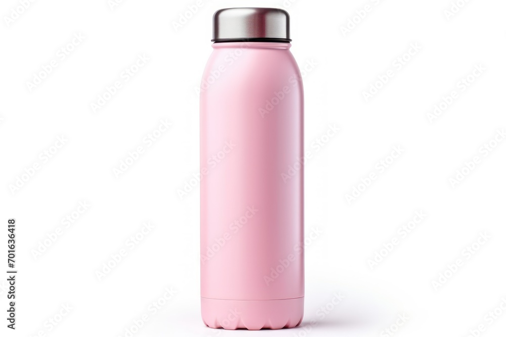 pink thermos bottle isolated on white background pink thermos bottle isolated on white background