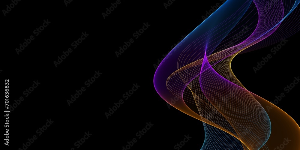 Naklejka premium Abstract holographic iridescent neon colorful lines glowing background.