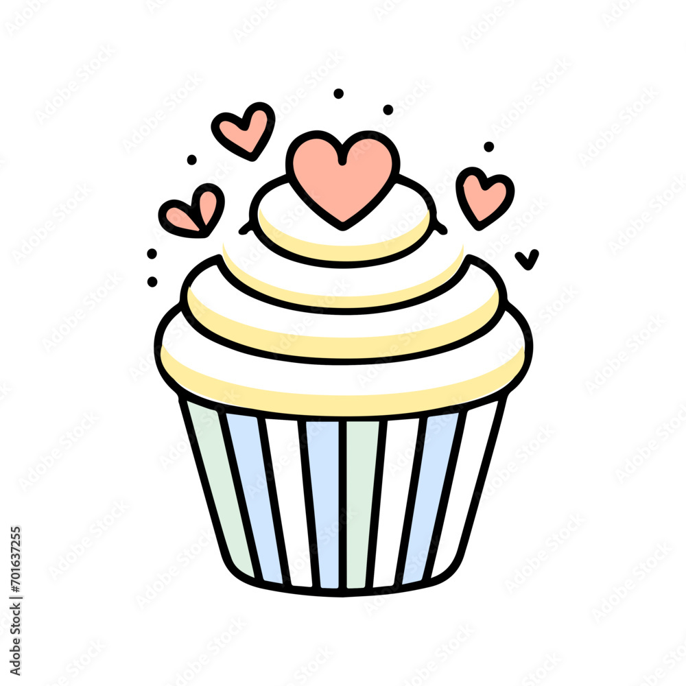 Minimal Cute and pastel Valentine Element for decoration of cupcake Minimal Cute and pastel Valentine Element for decoration of cupcake