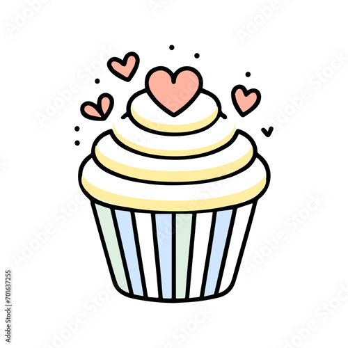 Minimal Cute and pastel Valentine Element for decoration of cupcake