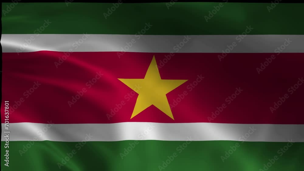 SURINAME flag illustration with wavy effect SURINAME flag illustration with wavy effect