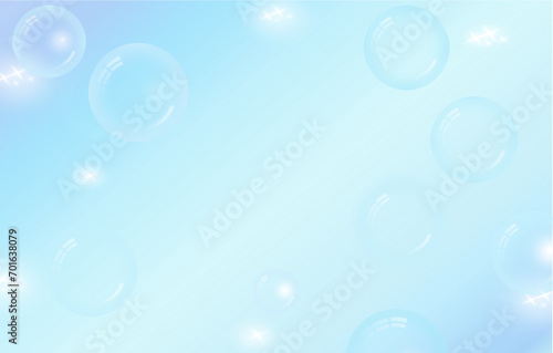 Light blue bubbles sparkling stars background