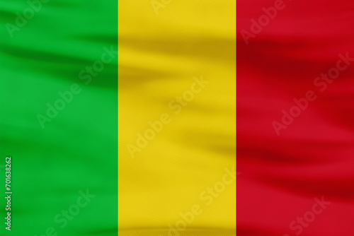 Mali Flag - Country Green, Yellow, Red Vertical Stripes photo