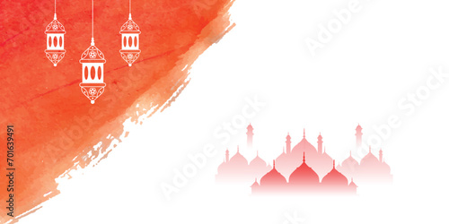 Ramadan kareem wishes or greeting card orange Islamic background banner design with ramzan, ramazan, text, font, lamp, social media ramazan wishing or sale, advertisement, design vector illustration