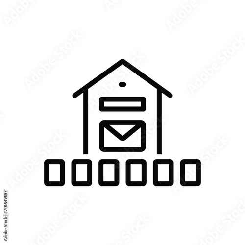 Black line icon for pin code 