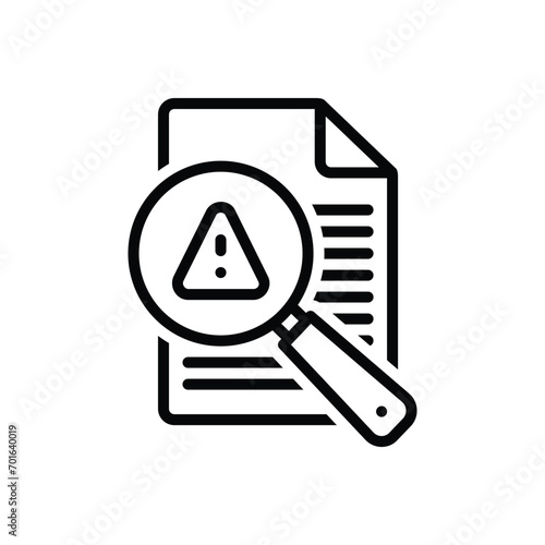 Black line icon for risk