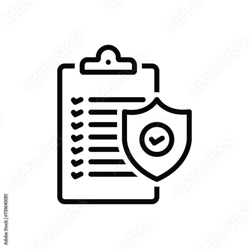 Black line icon for security policies