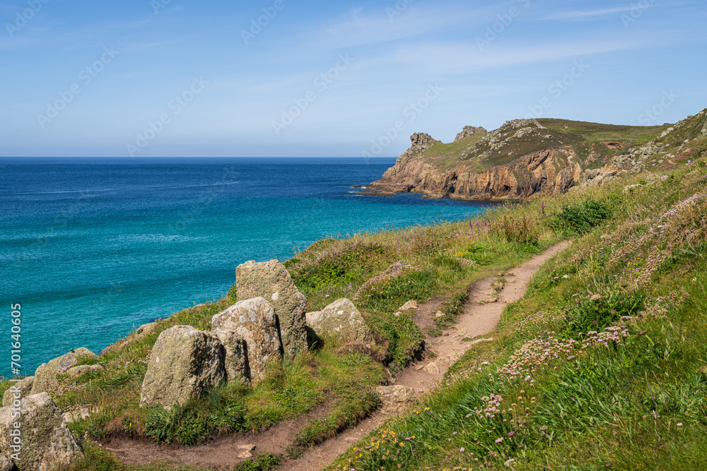Celtic Sea Coast and cliffs in Nanjizal Beach, Cornwall, England, UK Celtic Sea Coast and cliffs in Nanjizal Beach, Cornwall, England, UK