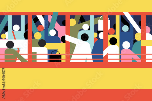 Illustration of a crowded bus in Indian context