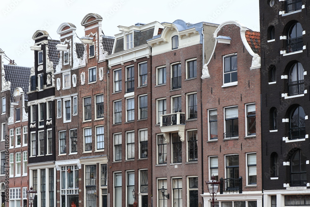 Amsterdam Herengracht Typical Canal House Facades, Netherlands