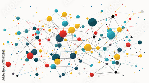 algorithms in a vector scene featuring data points grouped into distinct clusters. 