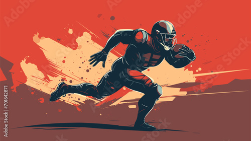 a vector scene featuring powerful tackles, athletic goals, and dynamic movements on the field. 