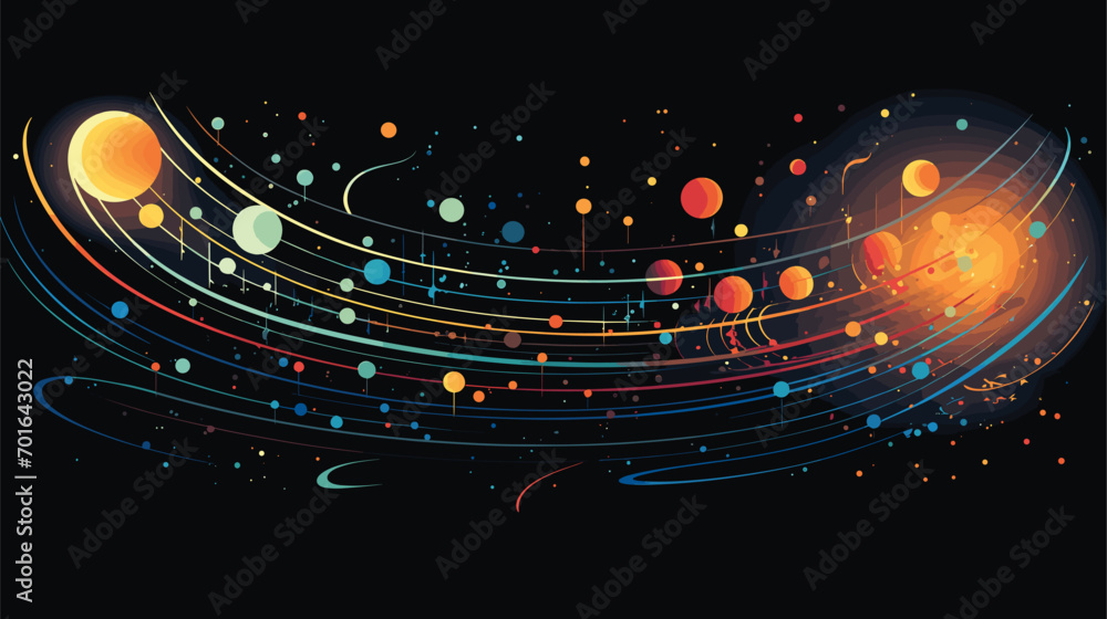 Obraz premium cosmic elements such as planets and stars in a harmonious composition.