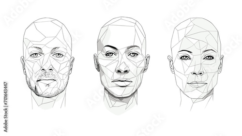 series of vector portraits depicting individuals who have overcome adversity.  diverse range of faces, each telling a story of strength
