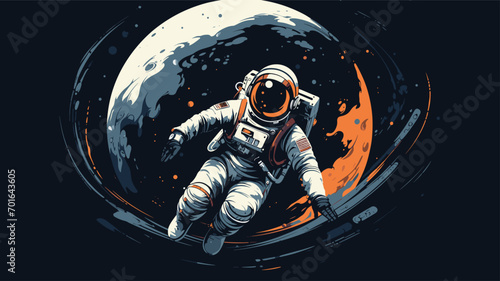 unique challenges of zero gravity in a vector depiction of astronauts navigating space stations.