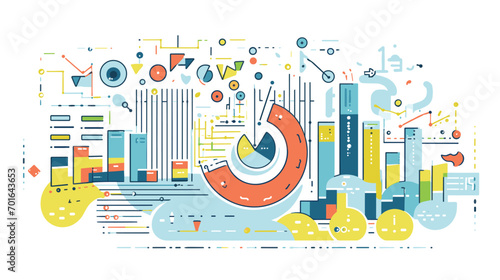 concept of data diversity with a vector art piece featuring a diverse array of data sources. data types, including text, images, and numbers