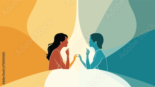 importance of attentive listening in friendships by creating a vector art piece that showcases friends engaged in meaningful conversations. 
