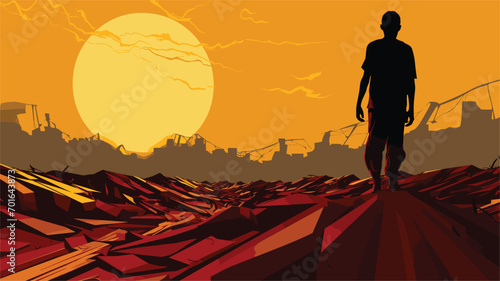 individuals facing economic hardship with a vector art piece. challenges of navigating financial difficulties, portraying the resilience and determination