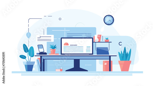  shift towards remote work in contemporary society with a vector scene portraying individuals working from home.home office setups, virtual meetings