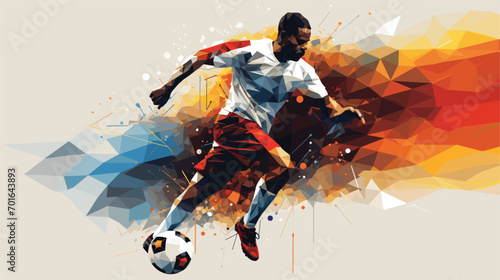 football players in a vector art piece showcasing moments of skillful ball control, accurate passing, and strategic positioning.  © J.V.G. Ransika