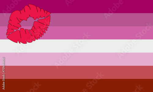 Lipstick Lesbian pink flag, Flags of the LGBT community, Woman love female,