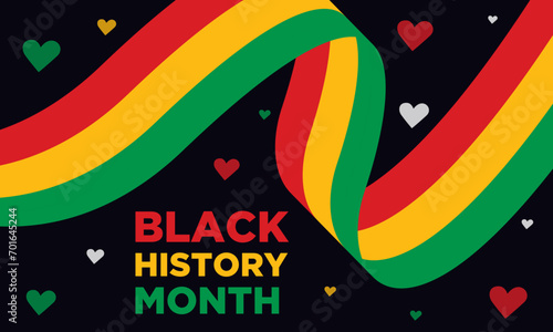 Vector illustration on the theme of black history month is an annual celebration of february in usa and canada, october in uk. African american history or black history month banner design.