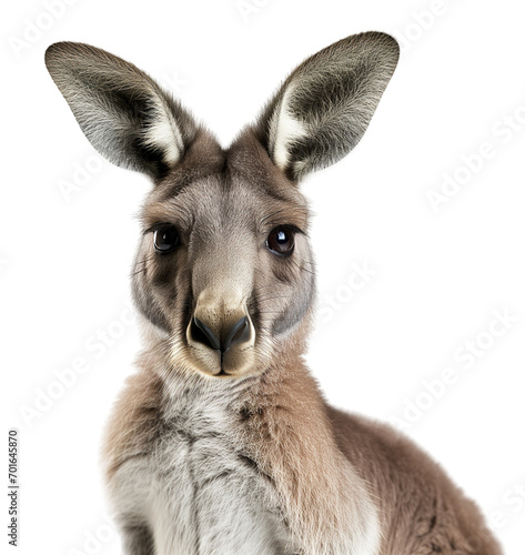 Portrait of an australian kangaroo isolated on a whte background photo