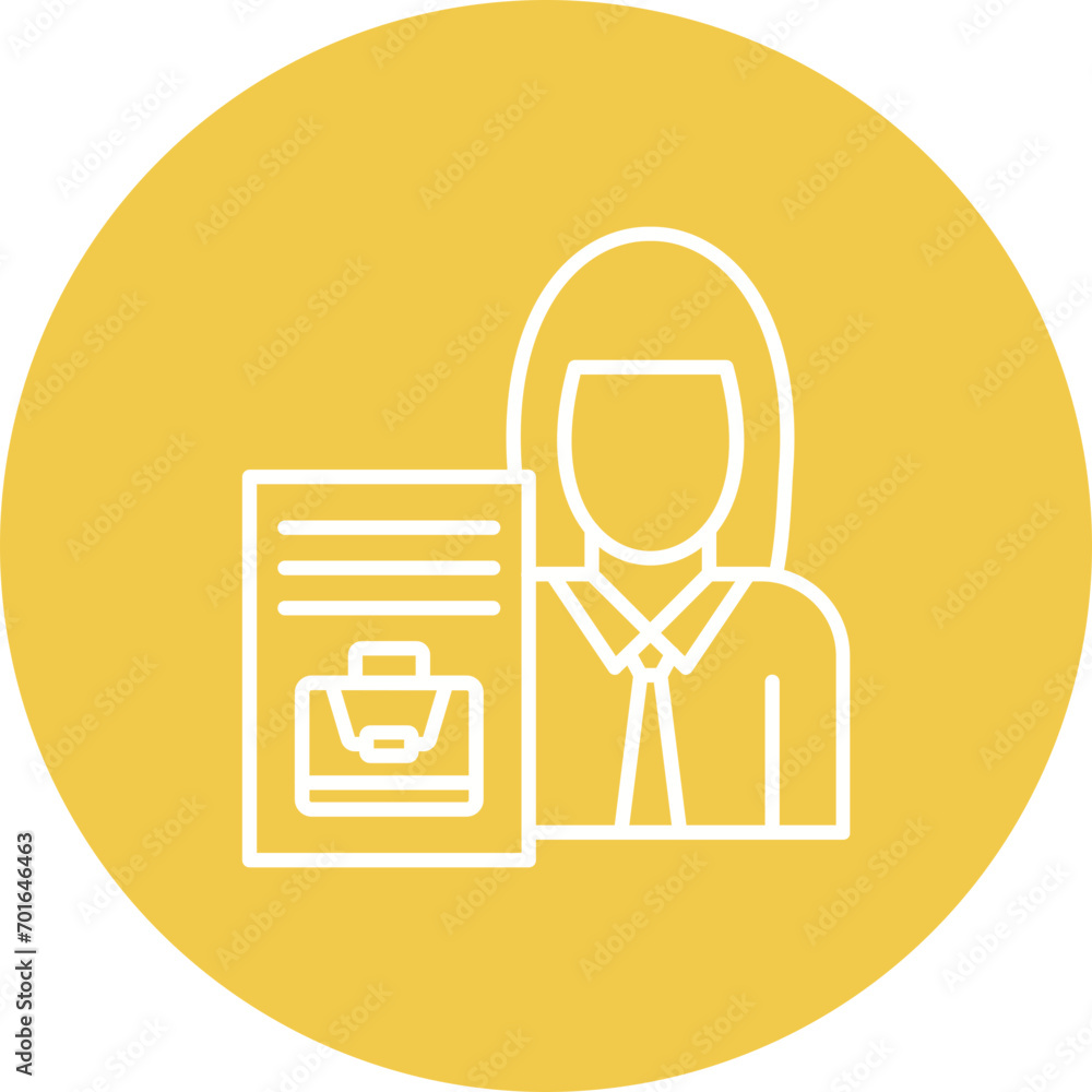 Employee Female Line Icon Employee Female Line Icon