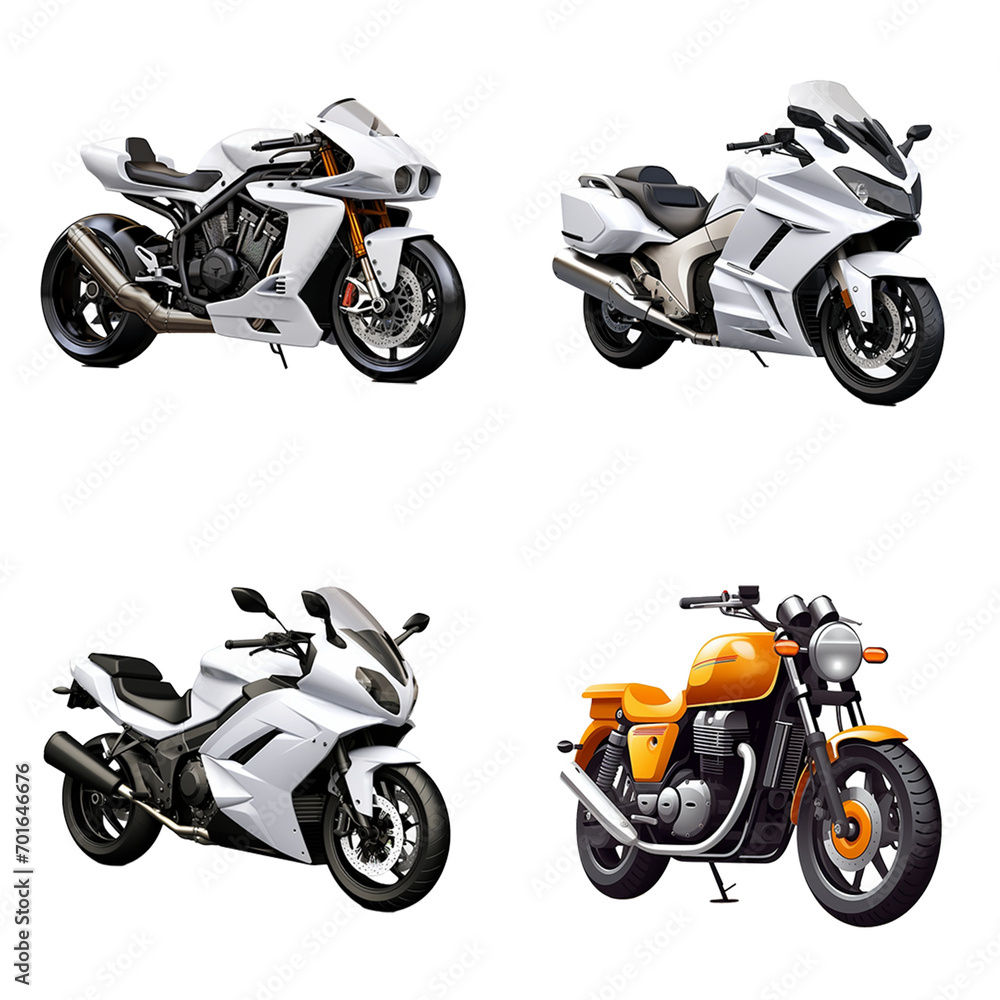 Obraz premium set collection touring motorbike Artificial Intelligence Generative