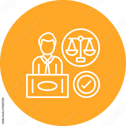 Court Appearance Line Icon
