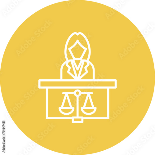 Prosecutor Female Line Icon
