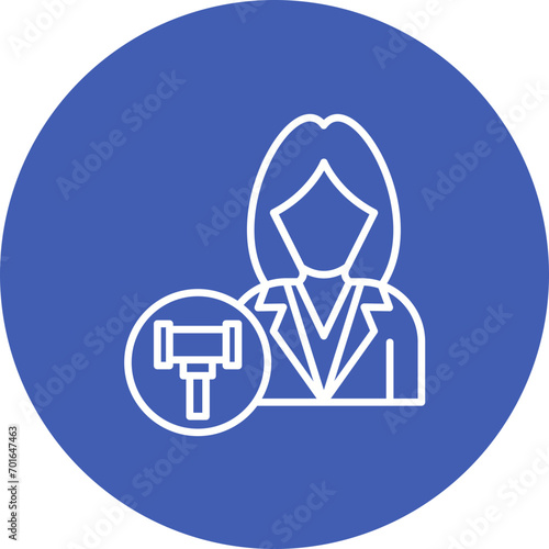 Public Defender Female Line Icon