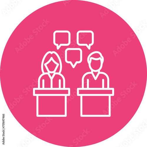 Public Debate Line Icon