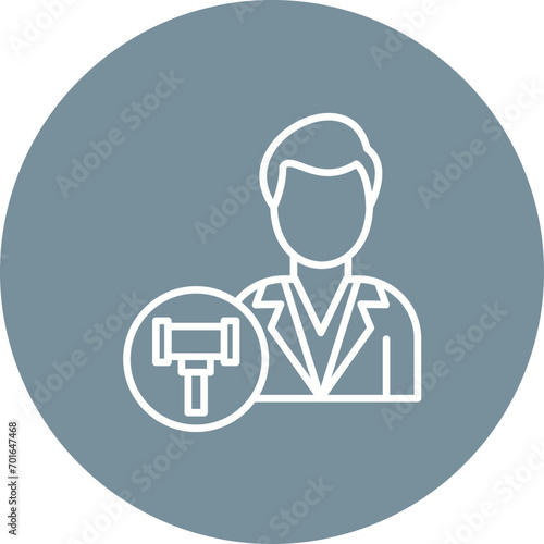 Public Defender Male Line Icon