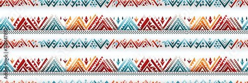 ethnic tribal ancient seamless pattern ornament on white background for traditional carpet photo