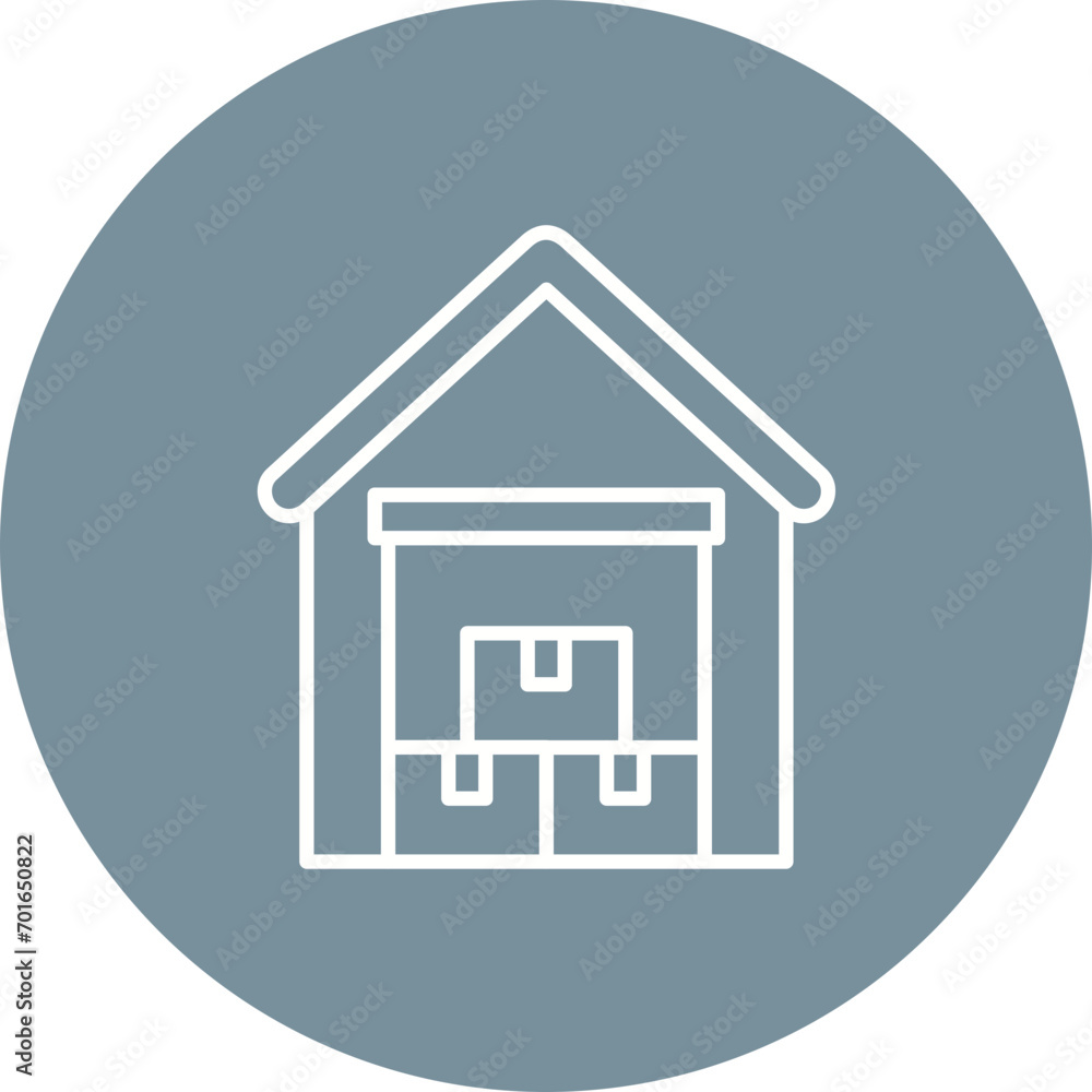 Warehouse Line Icon Warehouse Line Icon