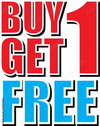 Buy one get one free label design © NyeinHtet