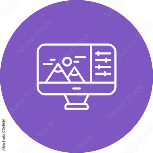 Photo Retouching Line Icon