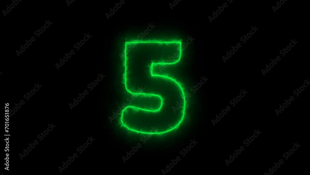 Neon fire countdown ten to zero second . Neon fire countdown ten to zero second .
