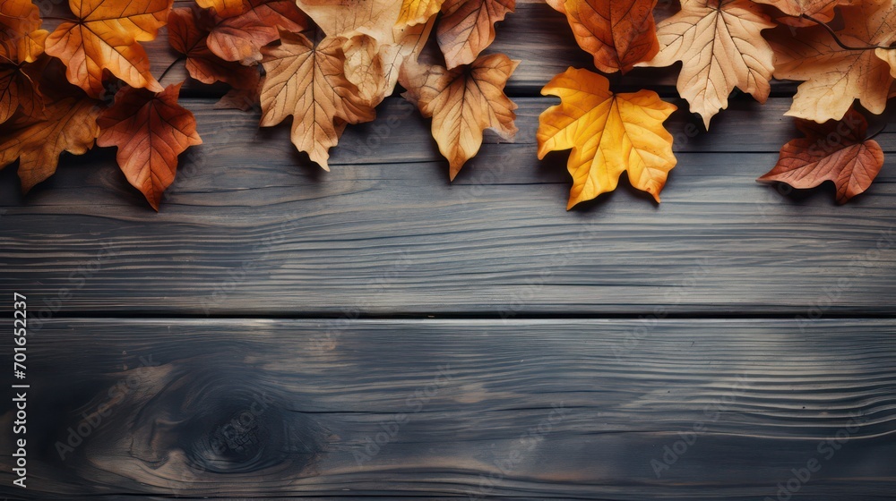 autumn leaves on wooden background autumn leaves on wooden background