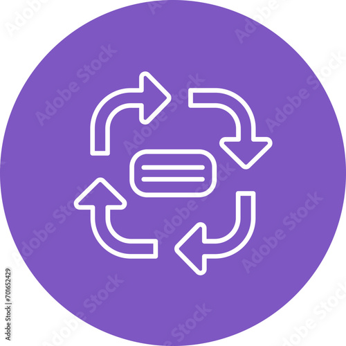 Clockwise Flow Chart Line Icon