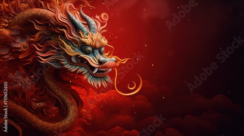 Chinese Dragon Design for Chinese New Year Greeting Card