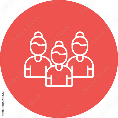 Field Hockey Female Team Line Icon