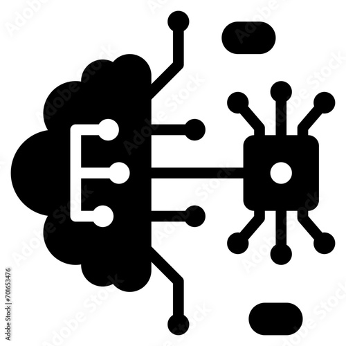 ai artificial intelligence brain process technology solid glyph