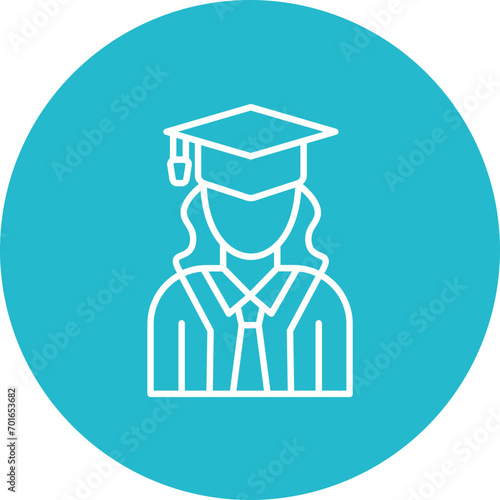 Student Female Line Icon