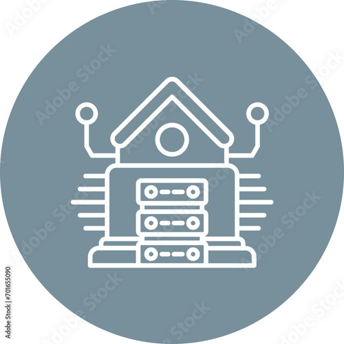 Marketing Data Warehouse Line Icon