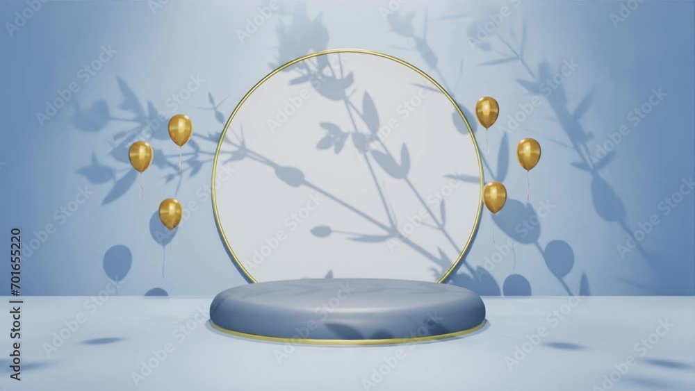 product display for jewelry luxury items with tree shade moved by a gentle breeze on blue background e-commerce online shop sell discount product display for jewelry luxury items with tree shade moved by a gentle breeze on blue background e-commerce online shop sell discount
